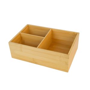 Multi-compartment Bamboo Storage Box