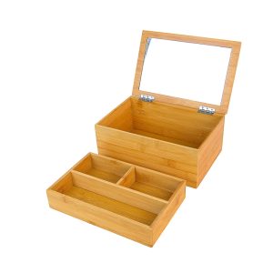 Bamboo Storage Box with a Mirror